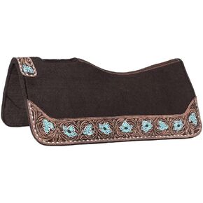 Tough 1 Hand Painted Floral Saddle Pad 31x32 Brown 31X32