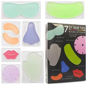 9 DIY Mask Tool For Mask Maker Machine, Fruit Vegetable DIY, Contains Breast Mask Mold, Eye Mask Mold, Hand Mask Mold, Neck Mask mold, Nose Mask Mold, Lip Mask Mold, Eye Shadow Mask Mold