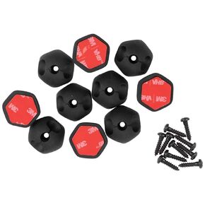 Klein Tools 450-410 Cable Clips, Made in USA, Self-Adhesive 3-Slot Cable, Cord Management Mounting Clips, Optional Screw for Permanent Mounting, 10-Pack