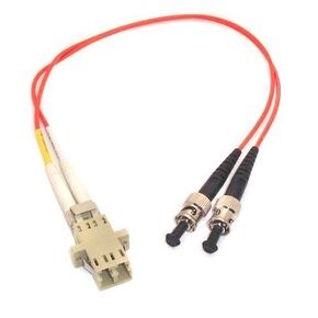6ft Fiber Optic Adapter Cable LC (Female) to ST (Male) Multimode 62.5/125 Duplex