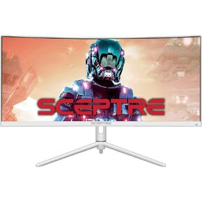 Sceptre 30-inch Curved Ultrawide Monitor 2560 x 1080 up to 200Hz DisplayPort HDMI 1ms AMD FreeSync Premium 99% sRGB Picture by Picture/PIP, Build-in Speakers White (C305B-FUN200W)