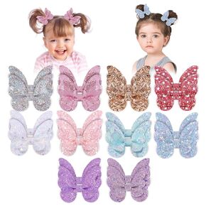 20 Pieces Glitter Butterfly Hair Clips for Girls Teens Non-slip Butterfly Clips Barrettes Children Toddlers Hair Accessories