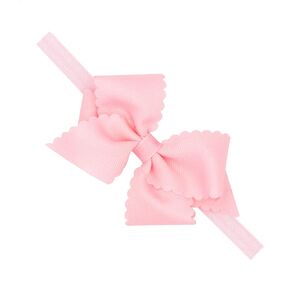 Wee Ones Baby Girl's Extra Small Grosgrain Bow On Matching Elastic Band, 0-6 Months, Light Pink