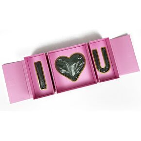 WENPACK Empty I Love You Valentines Day Mother's MOM Flower Arrangement Gift Box With Green Plant Foam Insert (Pink)