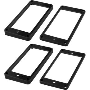The Lord of the Tools 4Pcs Humbucker Pickup Frame Humbucker Pickup Mounting Rings Set Pickup Straight Frame Accessories for Electric Guitar Plastic Black