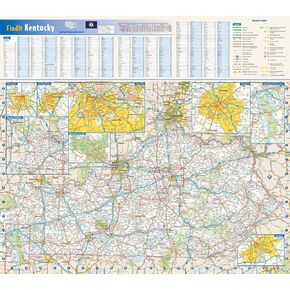 Kentucky State Wall Map - 20.75" x 18.5" Rolled Canvas