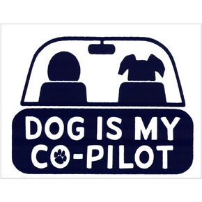 Dog is My Co-Pilot Large Car Bumper Sticker Locker Skateboard Window Decal 5.5-by-3.75 Inches