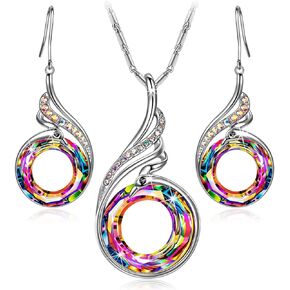 Kate Lynn "Rise From the Ashes Phoenix Necklace & Earrings Set, Symbol of Luck and Renewal