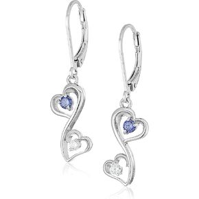 قلادة MORGAN & PAIGE من الفضة الإسترليني عيار 925 تنزانيت مكعب زركونيا وقلادة على شكل فيونكة زركونيا مكعبة بيضاء أو أقراط قلب مزدوجة إنفينيتي in Kuwait