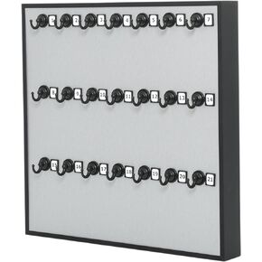 Key Holder # 21MAF, Key Rack for Wall, Aluminum Framed 21 Bolted Metal Hooks with Numberplate, Extra Space, and Adjustable Hangers (21 Sets of Tag & Ring Included) (15.5" x 15.5" x 3")