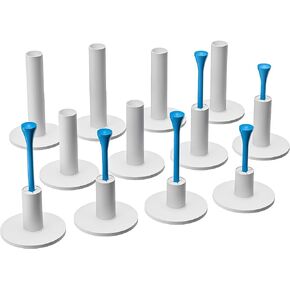 Rubber Golf Tees for Mats, Golf Tee Holder for Driving Range & Simulator, Unbreakable Golf Mat Tee - Golf Accessories for Indoor & Outdoor Practice, 6 Sizes Rubber Tees & 2 Sizes Plastic Tees (32 Pcs)