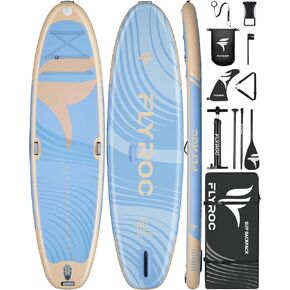 11’*35 Extra Wide Inflatable Paddle Board, Stable Paddleboard for Yoga, Stand up Paddle Board for Adults, Anti-Slip Full EVA Deck, 5 Handles, 100L Backpack, All-Round Sup Board, Removable Fin