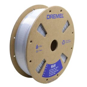 Dremel DigiLab SLK-SIL-01 3D Printer Flexible Filament, 1.75 mm Diameter, 0.75 kg Spool Weight, Color Silver, RFID Enabled, New Cardboard Spool