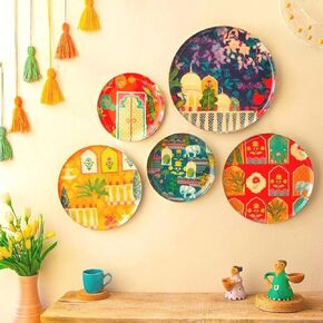 RITUALISTIC Vintage India Iron Wall Art - Set of 5 (Multicolor) |Home Decor | Painting | Divine | Intricate Designs