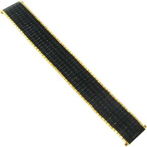 Speidel Men's Stainless Steel Stretch Thinline Black or Brown with Gold or Silver Watchband 18-22mm, Straight End, No Clasp