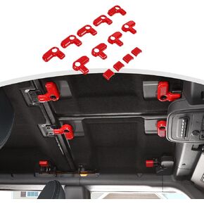 Jeliker for Bronco Hardtop Roof Removal Switch Handle Cover Trim for Ford Bronco 2021 2022 2023 Red Interior Accessories 13pcs