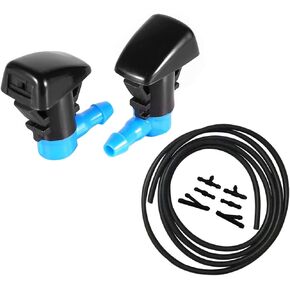 ZHParty WINDSHIELD WASHER WIPER NOZZLE SPRAYER with Connector & (7Ft Long) Fluid Hose kit Direct Replacement for CHRYSLER DODGE JEEP–Replaces OEM # 68269108AA, 68260443AA, 55157319AA