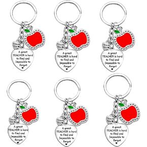 Nimteve 6 PCS Teacher Keychain Teachers Appreciation Gifts from Students Graduation Gifts for Teachers Teachers Keyring Gifts
