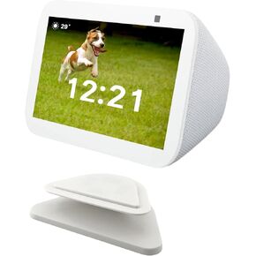 Sintron Stand for Echᴏ Shᴏw 5 3rd gen, Adjustable Magnetic Stand Holder with 360 Degree Rotation, Swivel & Tilt Function, Anti-Slip Base - White, Compatible with iPhone 12 & Newer Models