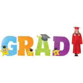 Fun Express - Elementary Grad Stand up for Graduation - Party Decor - Large Decor - Floor Stand Ups - Graduation - 4 Pieces