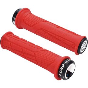 FIFTY-FIFTY Mountain Bike Handlebar Grips, Single Lock-on MTB Grips, Comfortable MTB Grips Lock On, Non-Slip Bike Handlebar Grips for All Mountain, Enduro, Downhill