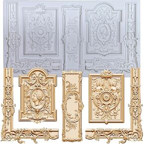 Baroque,Scroll Border Lace,Curlicues,Picture Frame,Goddess Head, Sculpture,Fondant,Sugar Craft,Cake Decorating,Molds, Epoxy Resin Silicone,Baking DIY,Craft,Soap,Polymer Clay