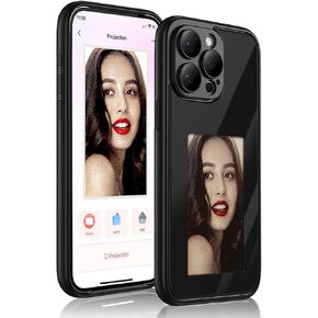 حافظة هاتف إسقاط شاشة حبر ذكية من GDNSLife لهاتف iPhone، تعرض الصور على الفور على الغطاء الخلفي لشاشة الحبر. حافظة هاتف قابلة للتخصيص بنفسك، إضفاء طابع شخصي على هاتفك. (أسود، آيفون 15)