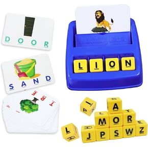 SINBEE Matching Letter Games for Kids Birthday Gift, Learning Toys Ages 3-8, Birthday Party Halloween Xmas Easter Gifts for 3 4 5 6 7 8 Year Old Boys Girls (Blue)