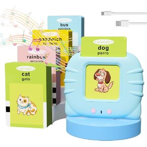 Talking Flash Cards for Toddlers,ROATEE 224 Words Pocket Speech Toddler Toys,Autism Sensory Toys for Autistic Children,Montessori Leaning Toys for Toddlers Boys and Girls(Blue)