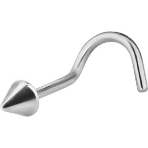 Forbidden Body Jewelry 20g Surgical Steel Nose Screw with Steel Spike