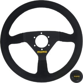 MOMO Motorsport MOD. 69 Racing Steering Wheel Black Suede Grip Brushed Black Anodized Spoke 350mm - ‎R1913/35S