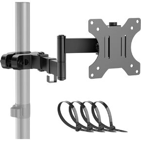 PUTORSEN Universal VESA Pole Mount, Full Motion TV Pole Mount Fits 17 to 32 inch Screens, with Removable 75mm and 100mm VESA Plate, Vesa Mount Arm Holds up to 8kg/17.6lbs, Black