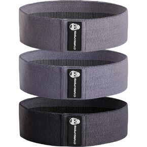 عصابات الورك لتدريبات الغنائم | مجموعة أربطة قماشية مقاومة للانزلاق بثلاثة مستويات - أربطة مقاومة للساقين والورك - للرجال والنساء in Kuwait