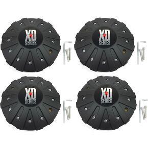 4x KMC XD Series Matte Black Wheel Center Hub Caps Bolt-On for 5x4.5 5x114.3 5x5 5x127 6x5.5 6x139.7 6x135 8x6.5 8x165.1 5x5.5 5x139.7 5x150 8x170 5x135 XD778 Monster
