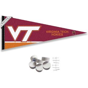 VA Tech Hokies Pennant Flag and Wall Tack Mount Pads