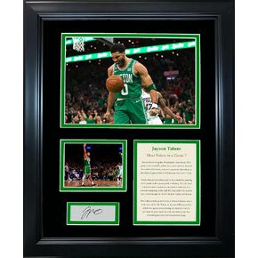 Framed Jayson Tatum NBA Record 51 Points in a Game 7 Facsimile Laser Engraved Signature Auto Boston Celtics Basketball 11"x14" Photo Sig Collage