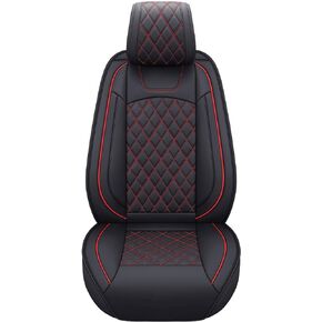 Aierxuan Car Front Seat Covers Waterproof Faux Leathe Automotive Vehichle Cushion Universal Fit for Toyota Kia VW Corolla Prius Rogue Outlander Equinox Amanti Forte(2 PCS Front/Black)