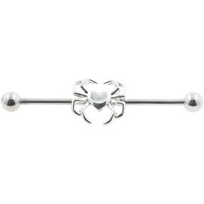 Excepro Industrial Piercing Jewelry Spider Shape Punk Stainless Steel 14G