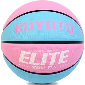 Elite Kids Youth Size 5(27.5") Girls Womens Size 6(28.5") Premium Rubber or Composite Leather Basketball in&Outdoor Game Training Competition Basketballs Gifts for Girls,Women (Deflated)