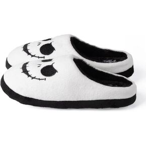 Disney The Nightmare Before Christmas Women Jack Skellington Slippers Ghost Halloween Xmas Holiday NMBC Merchandise Gift Winter House Shoes For Ladies