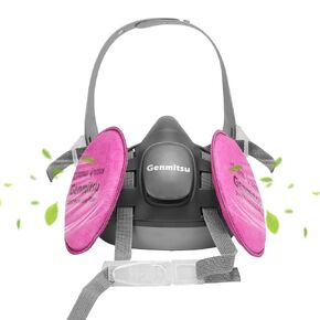 Genmitsu Half Face 6200 Respirator Mask - Reusable Face Mask Protection from Particulates, Dust, and Airborne, Replaceable Filters for Woodworking, Welding, Molding, Painting