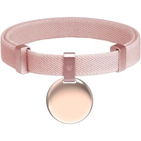 Safety Cat Collar Gem Tag Set - U.S. IDA Gold Awarding Quick Release Cat Collar Non Breakaway Elastic Light Weight Cat Collar with Charm Cat Collar Jewelry (Blush Pink)