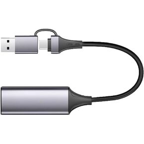 بطاقة التقاط الفيديو، بطاقة تسجيل فيديو رائعة 4K HDMI إلى 1080P 60 هرتز USB C لمسجل تلفزيون بث الألعاب، مع محول USB3.0 للضبط (رمادي داكن)