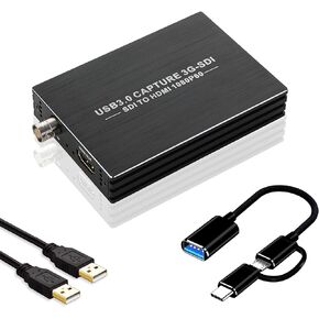 SDI Capture Card, 1080P SDI to USB 3.0 with SDI Loopout Video Capture Card, SDI to USB Adapter Capture Card