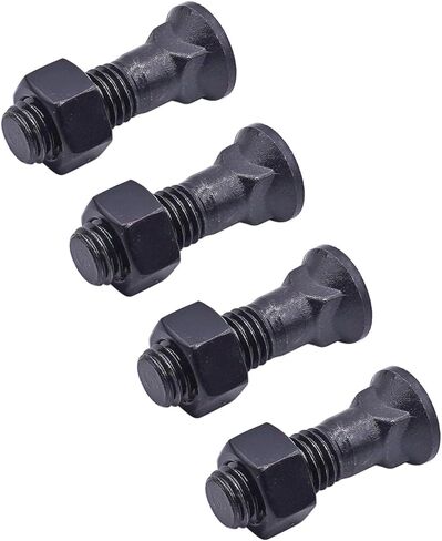 BOLEWIN قطع حافة البراغي المحراث مع المكسرات 5/8 "-11 × 2-1 / 4"، 5/8 "مسامير حافة القطع لحواف القطع، شفرة محراث الثلج، شفرة ممهدة، شفرة محمل 4 حزم in Saudi Arabia