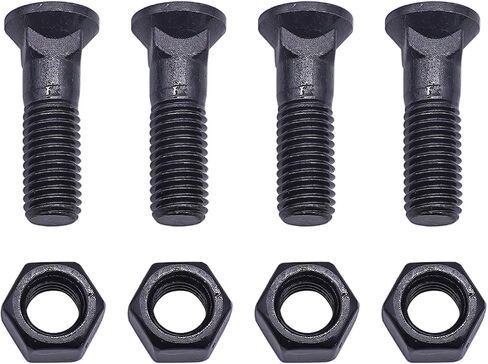 BOLEWIN قطع حافة البراغي المحراث مع المكسرات 5/8 "-11 × 2-1 / 4"، 5/8 "مسامير حافة القطع لحواف القطع، شفرة محراث الثلج، شفرة ممهدة، شفرة محمل 4 حزم in Saudi Arabia