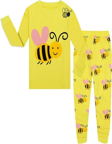 Qtake Fashion Girls Pajamas Toddler Pjs Set 100% Cotton Kids Sleepwear 2 Piece Child Clothes Size 2-12 Years in Saudi Arabia