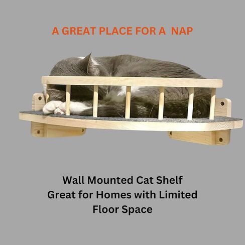 Cat Wall Shelves with 4 Steps, Wall Mounted Cat Furniture, Cat Wall Furniture. Cat Shelves for Wall, Cat Wall Shelves, Cat Walkways for Walls, Cat Shelves, Wood Cat Stairs for Wall, Cat Perch in Saudi Arabia