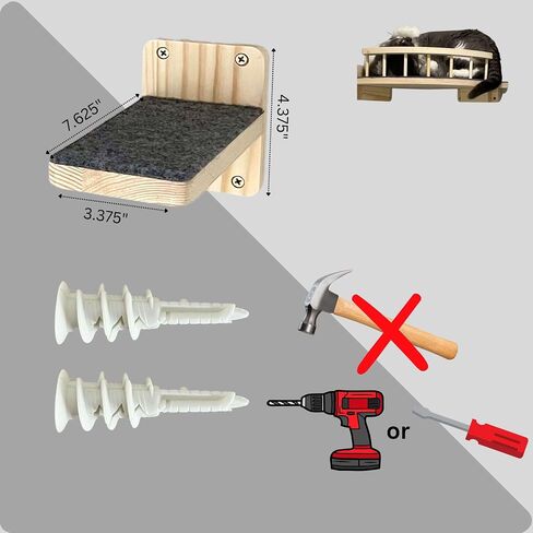 Cat Wall Shelves with 4 Steps, Wall Mounted Cat Furniture, Cat Wall Furniture. Cat Shelves for Wall, Cat Wall Shelves, Cat Walkways for Walls, Cat Shelves, Wood Cat Stairs for Wall, Cat Perch in Saudi Arabia