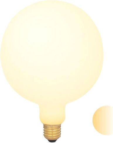 Liii&ARTMAN LED لمبة كبيرة كروية كبيرة 5.9 بوصة G47/ G150 7W E26 خافتة للتدفئة خالية من النقر مات أوبال بورسلين أبيض 2000-2800K CRI95 600LM (عبوة واحدة) in Saudi Arabia